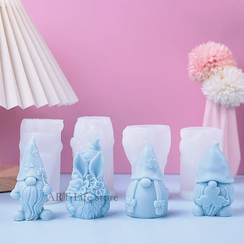 Soap Making Gifts - Christmas Dwarf Silicone Candle Mold 3d