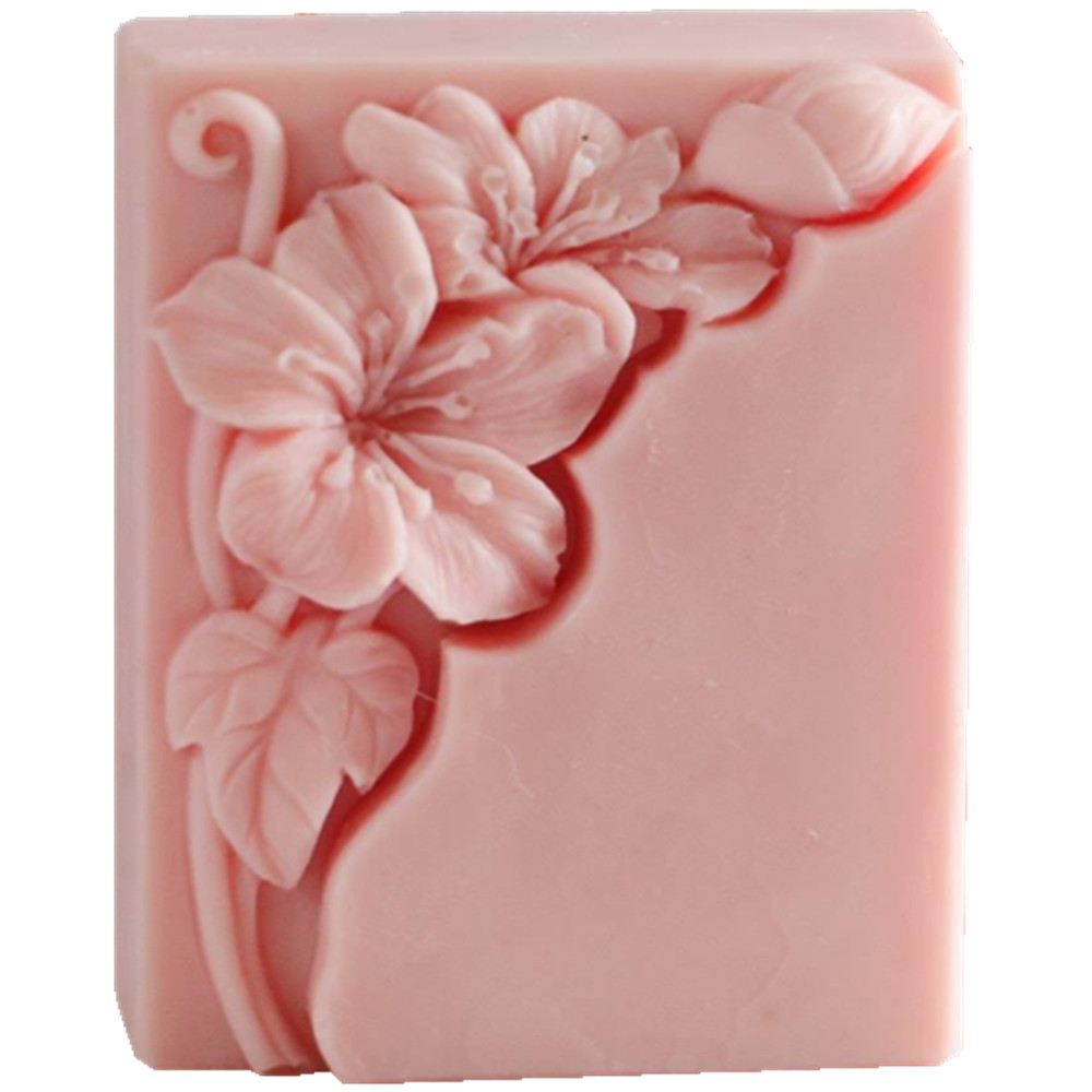 Soap Making Process - Pretty Floral Soap Mold Rectangle Blossom