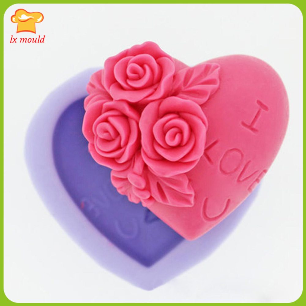Soap Making Dish - Love Rose Heart Silicone Mould for