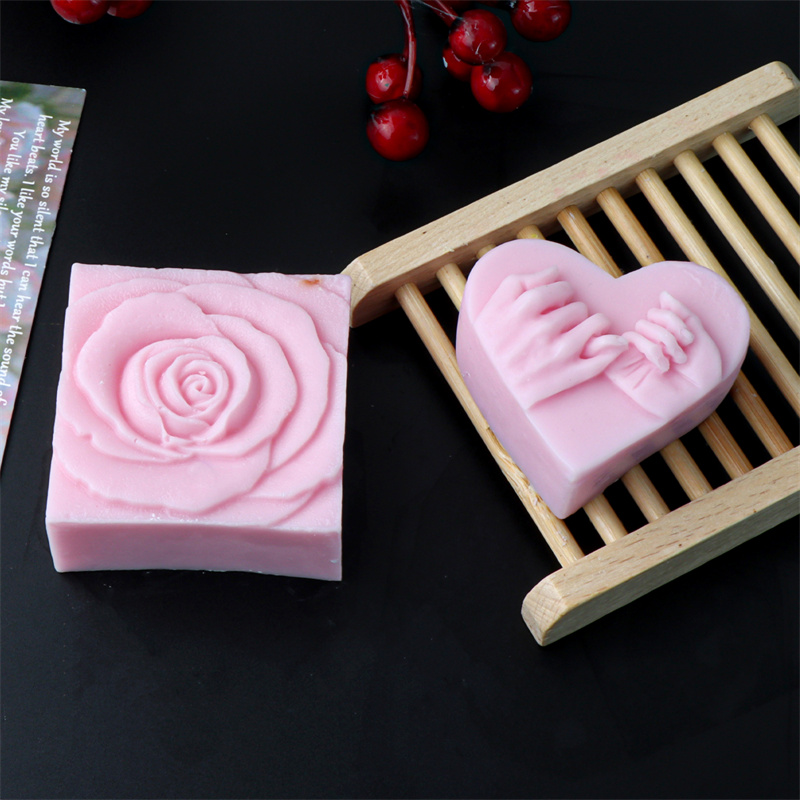 Soap Making Gifts - Heart Shaped Rose Silicone Soap Mold,