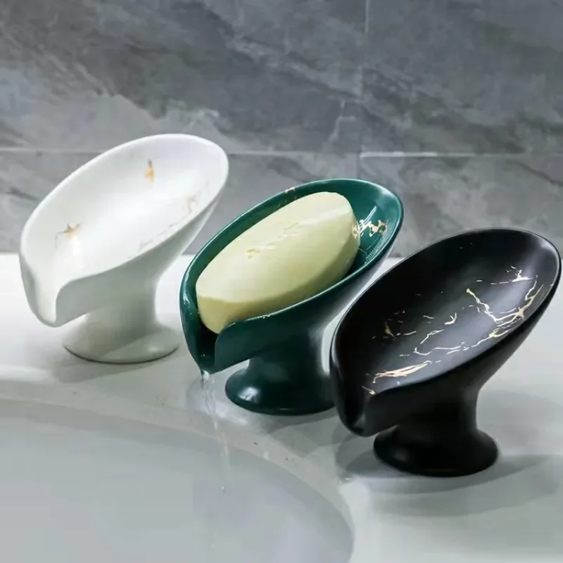 Soap Making Dish - 1PCS Ceramic Leaf-shaped Drain Soap Dish