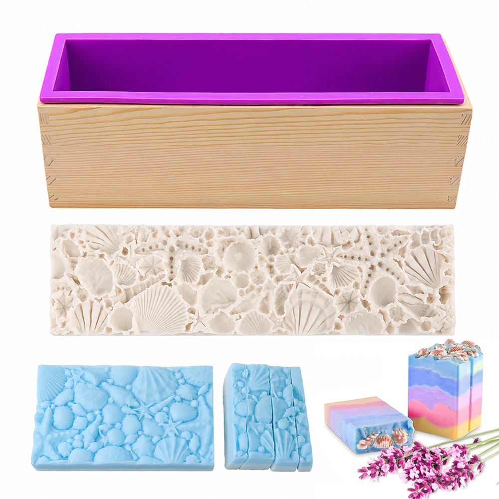 Soap Making Process - Ocean Seashell Mat Silicone Soap Mold