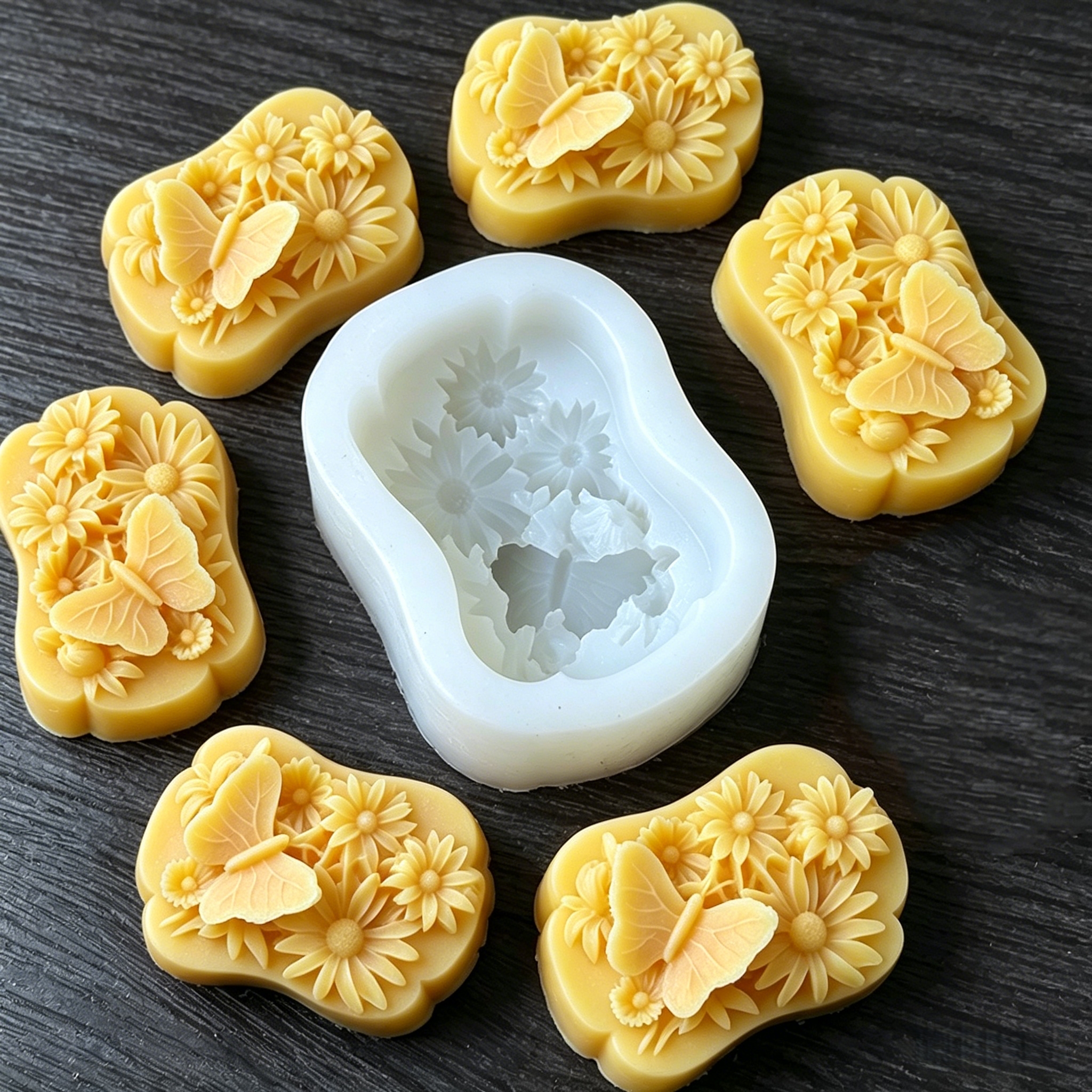 Soap Making Process - Butterfly Flower Silicone Soap Mold, Handmade