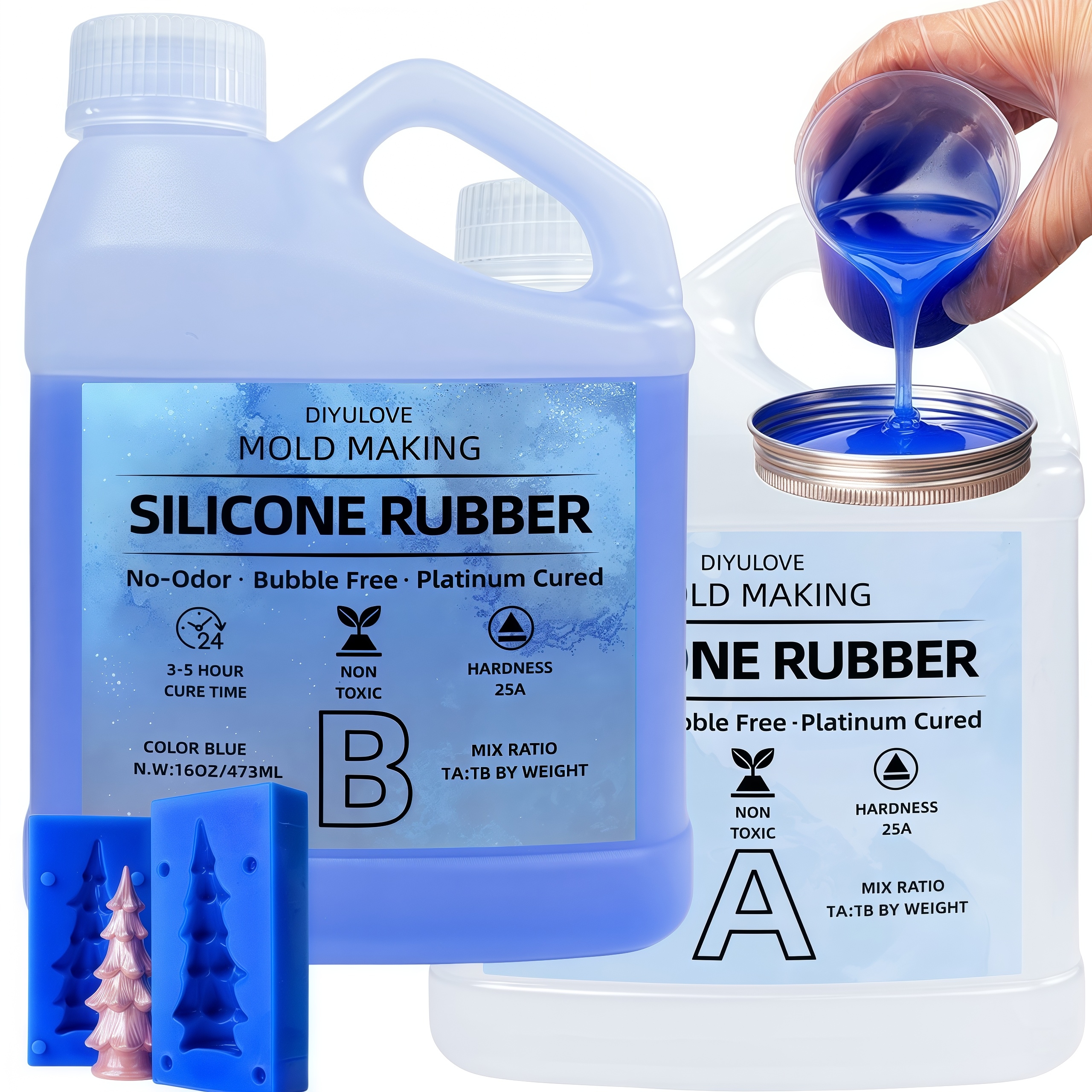 Natural Making Soap - 32oz High-Performance Silicone Rubber Non-Toxic for