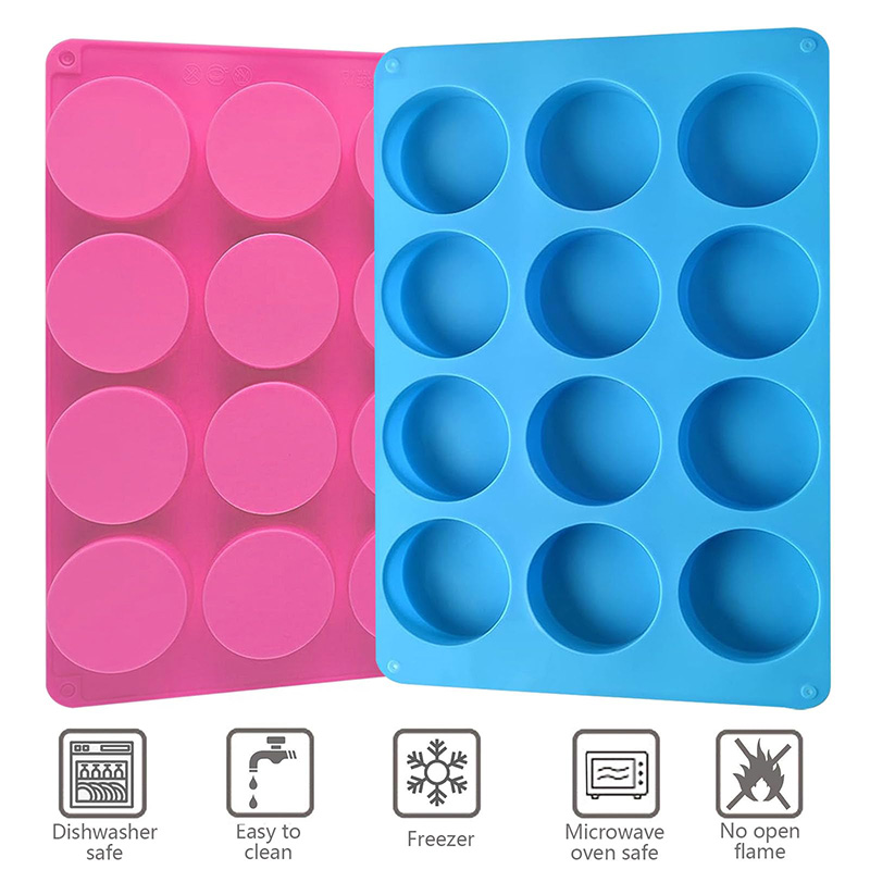 Round Silicone Molds 12-Cavity - Natural Making Soap ulasan dan harga