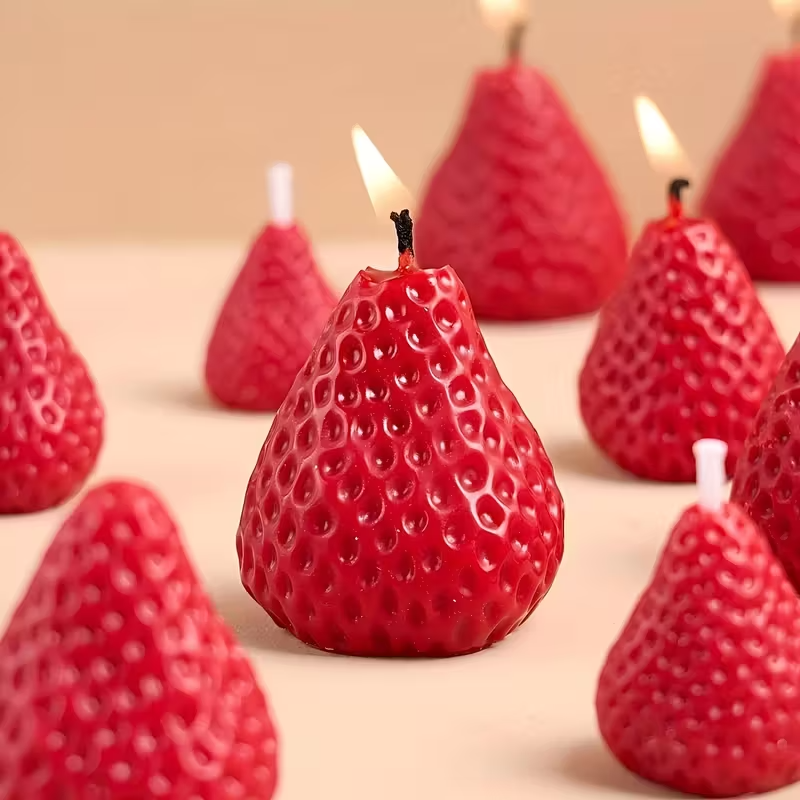 Strawberry Silicone Candle Mol - Soap Making Gifts ulasan dan harga
