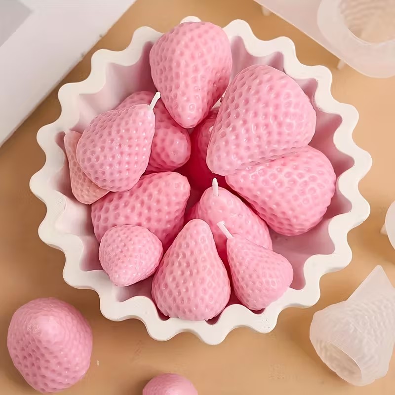 Strawberry Silicone Candle Mol - Soap Making Gifts ulasan dan harga