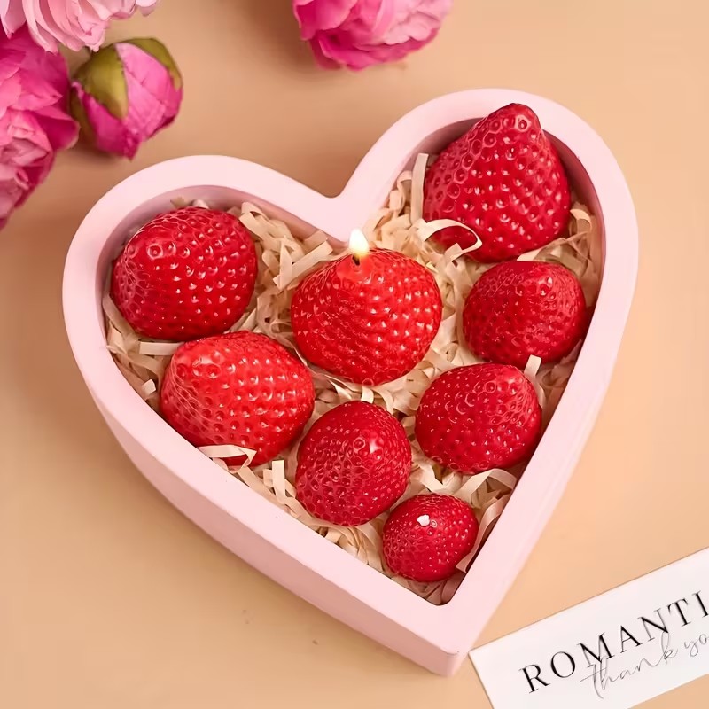 Strawberry Silicone Candle Mol - Soap Making Gifts ulasan dan harga