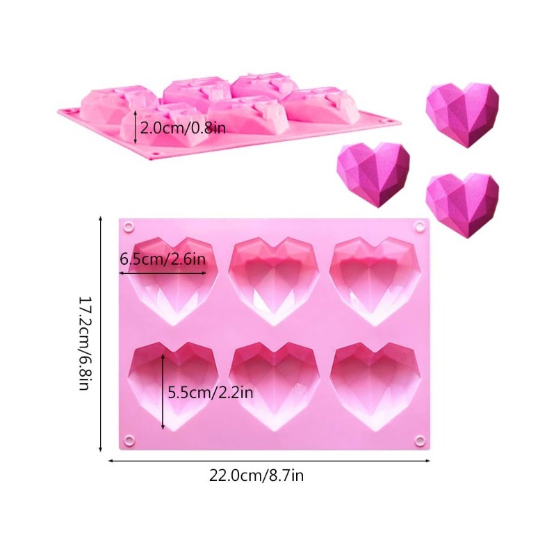 FAIS DU 3D Diamond Heart Silic - Soap Making Websites ulasan dan harga
