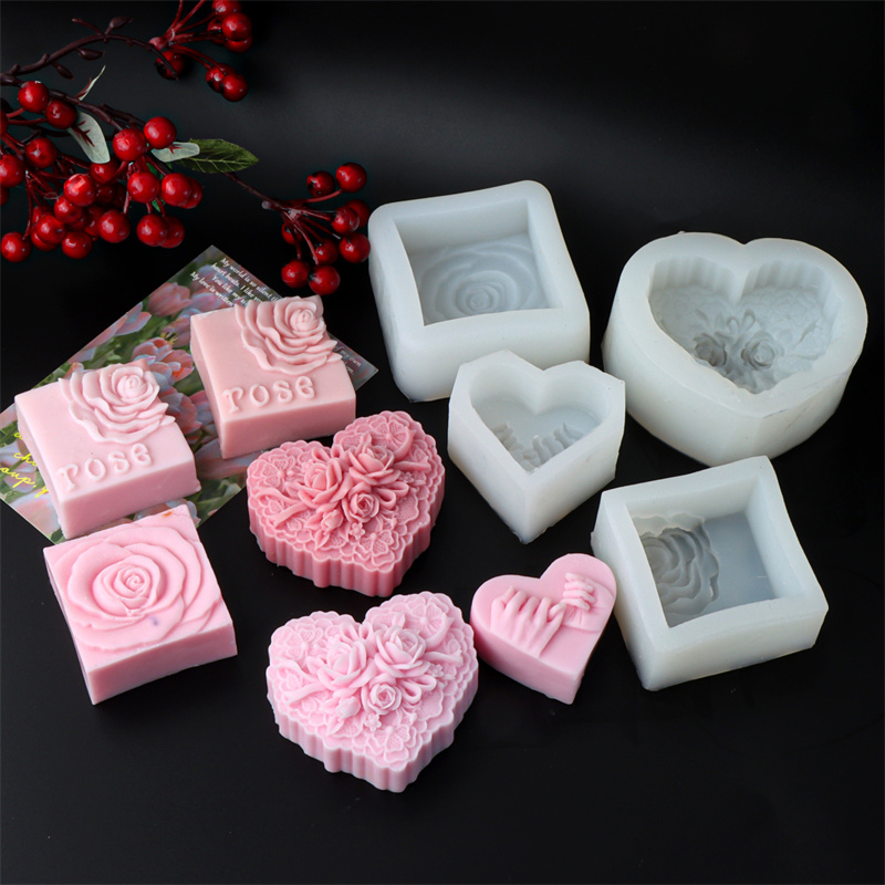 Heart Shaped Rose Silicone Soa - Soap Making Gifts ulasan dan harga