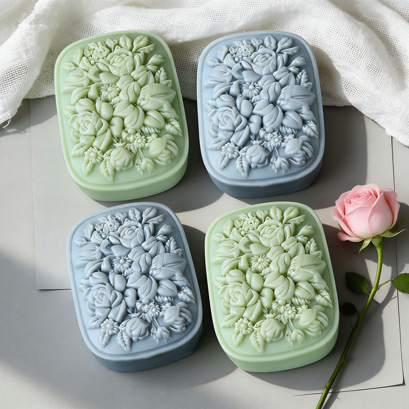 Square Floral Silicone Soap Mo - Soap Making Gifts ulasan dan harga